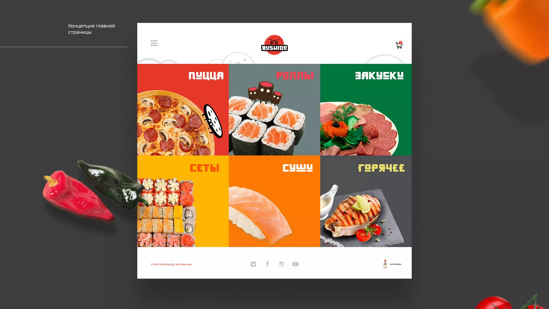 Разработка сайта для пиццерии «BUSHIDO» в Усть-Джегуте